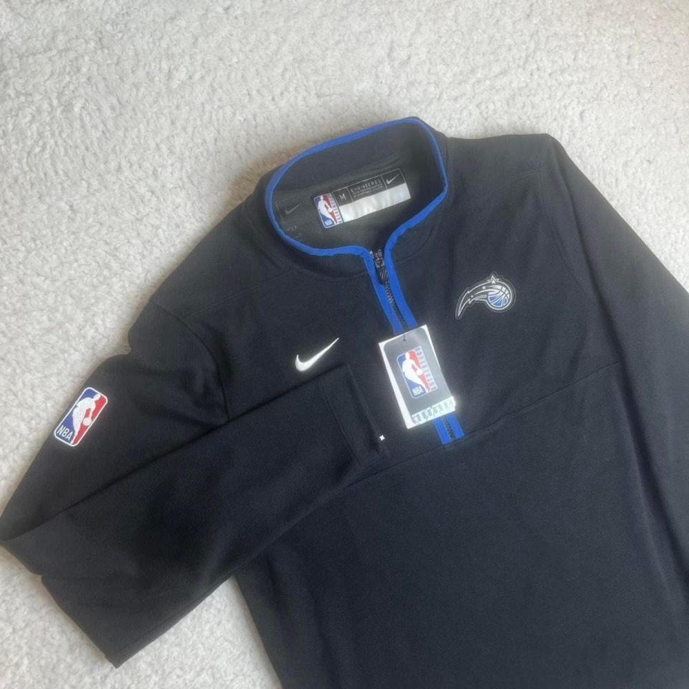 NEW Orlando Majic men's black blue team issue quarter zip pullover 1/4 NBA M